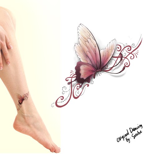 Soft design with the title 'Butterfly tattoo'