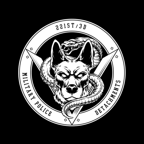 Sticker illustration with the title 'Viper and Dog Logo'