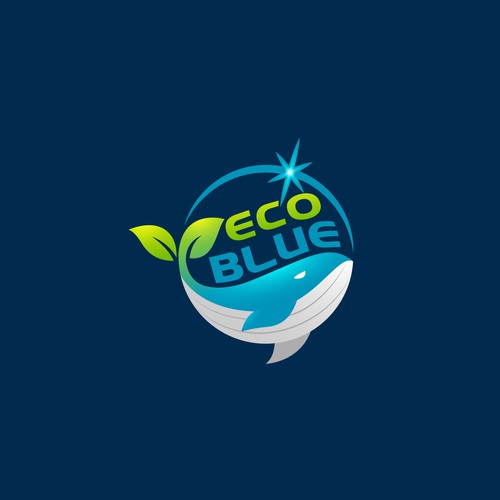 Whale logo with the title 'Eco Blue logo design'