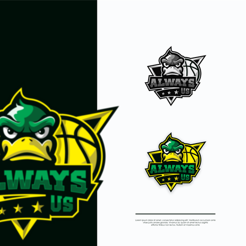 Duck logo with the title 'Logo concept for Always us'