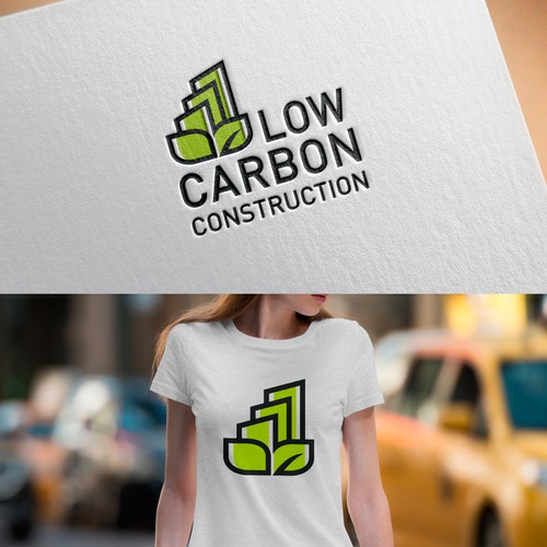 Green logo with the title 'Low Carbon Construction logo'