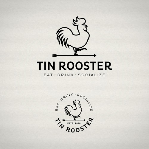 Round logo with the title 'Logo for a restaurant'