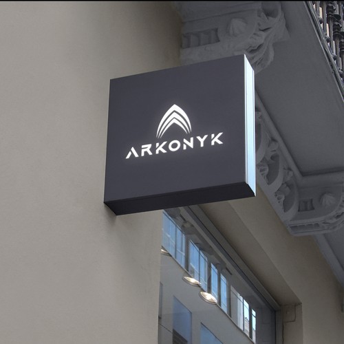 Fintech logo with the title 'ARKONYK – Premium Fintech Brand Identity & Monogram Logo'