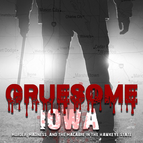 History book cover with the title 'Cover for ebook tales of murder and mistery in the Hawkeye State'