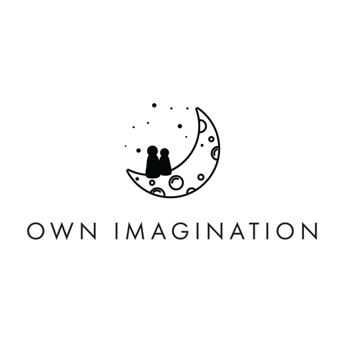 Imagine logo with the title 'Minimalistic line art logo for a childrens book publishing. '