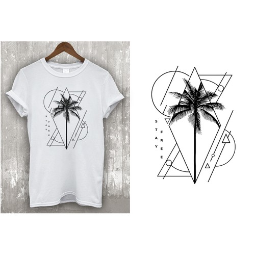 Geometric design with the title 'Stay Free Minimalist Geometric Design'