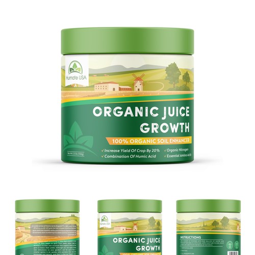 Juice design with the title 'Organic Juice Growth'