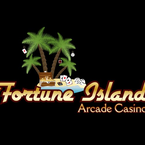 Complex logo with the title 'logo for Fortune Island - Arcade Casino'