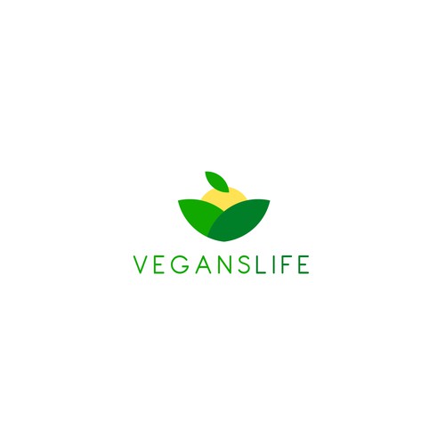 Vegetarian logo with the title 'Vegans Life'