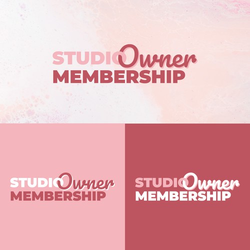 Light pink logo with the title 'Logo design : Studio Owner Membership'