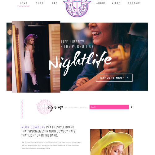 Neon design with the title 'Neon Cowboys'