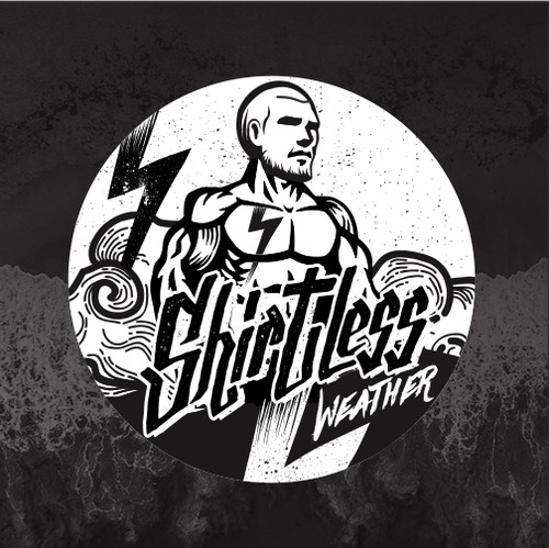 Weather logo with the title 'Shirtless Weather Logo'