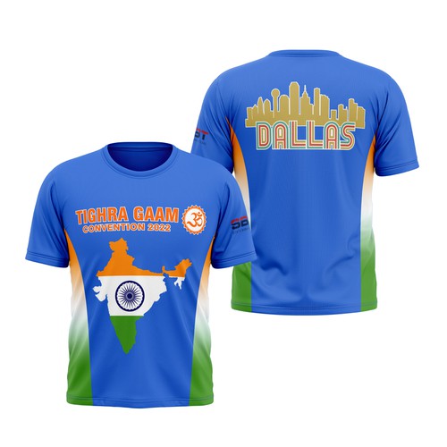 Blue t-shirt with the title 'Tighra Convention T-shirt Design for a Family Reunion'