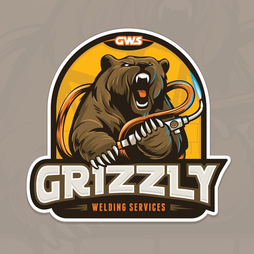 Bear design with the title 'Grizzly Welding Services'