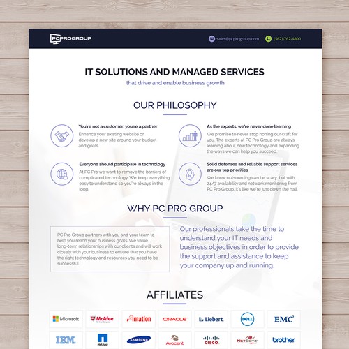A design with the title 'IT Company - Creative line card template'