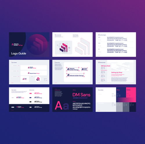Rating design with the title 'Logo & Guide for Website Builder Ratings'