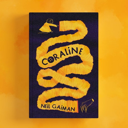 Book cover illustration with the title 'Remake of the book Coraline'