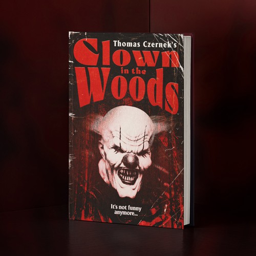 Clown design with the title '80's style Slasher novel '