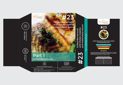 Set design with the title 'Gourmet Freezer Label Design'