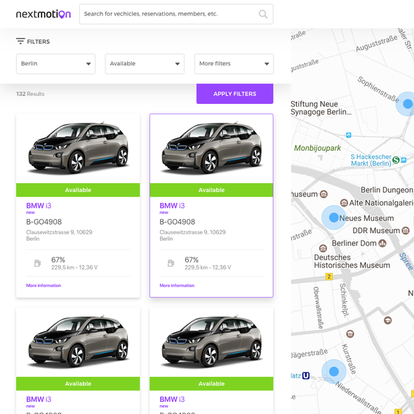 UX/UI website with the title 'Car Sharing'