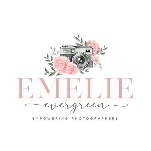 Floral design with the title 'Emelie Evergreen'