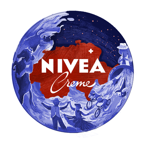 Packaging illustration with the title 'Submission for NIVEA contest'