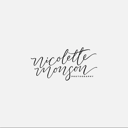 Brush pen design with the title 'Hand lettering Logo Concept for Nicollete Monson'