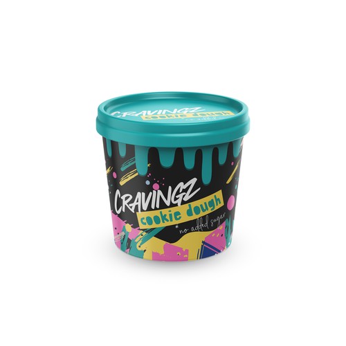 Ice cream packaging with the title 'Cravingz ice cream'