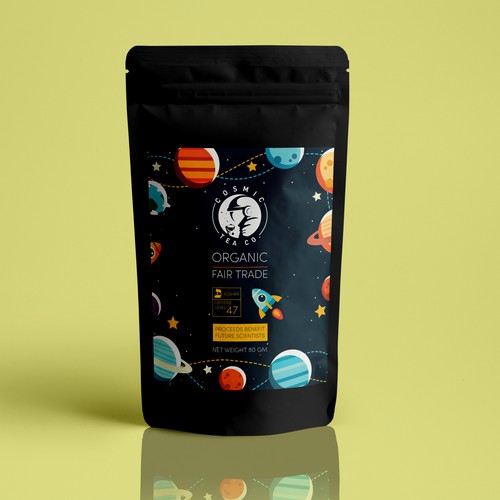 Tea label with the title 'Organic Fair Trade'