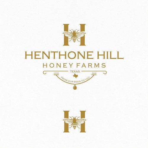 Farm design with the title 'Henthorne Hill Honey Farms'