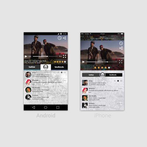 Rap design with the title 'Video Streaming IOS and Android Application'