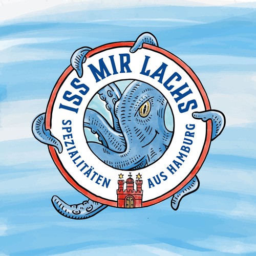 Octopus design with the title 'Loog For a Foodtrack that sells seafood'