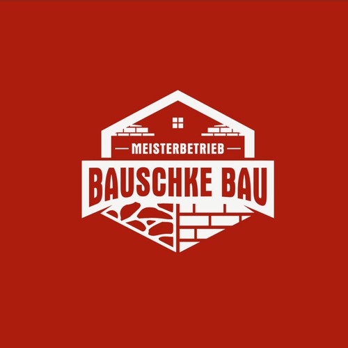 Masonry design with the title 'Construction Logo for BAUSCHKE BAU'