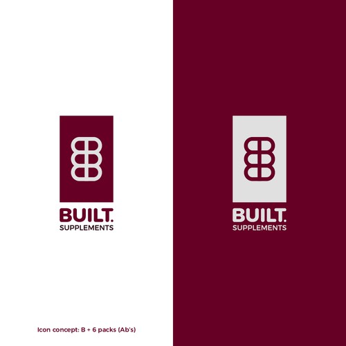 Workout logo with the title 'Body building supplement logo'