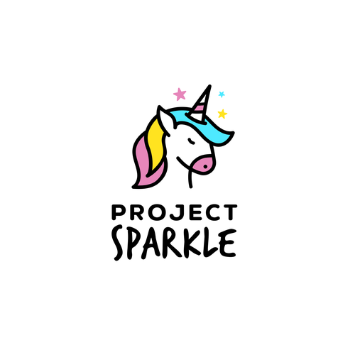 Children's design with the title 'Minimalist Colorful Unicorn Logo Design'