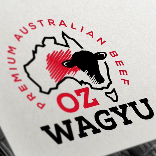 Australian logo with the title 'Modern logo for a Wagyu Beef farming business'