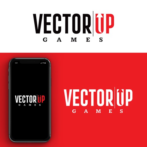 Arrow up logo with the title 'VECTOR UP GAMES'