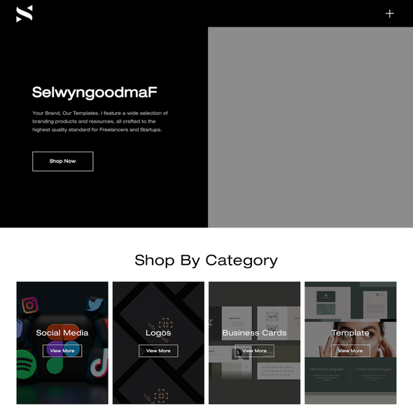 Ecommerce design with the title 'SelwyngoodmaF Ecommerce Design'