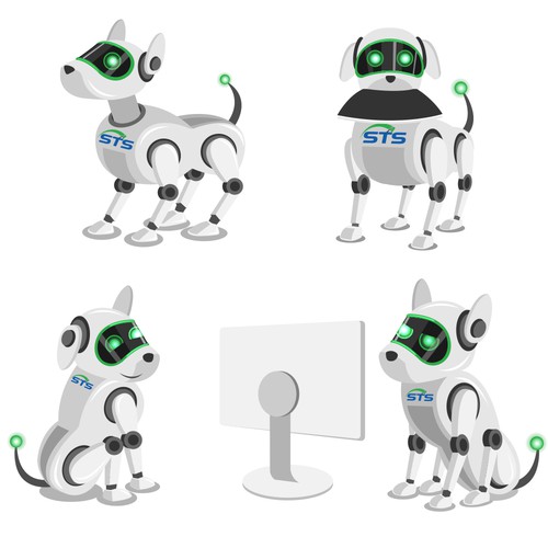 Friend design with the title 'Robotic dog icon illustration'