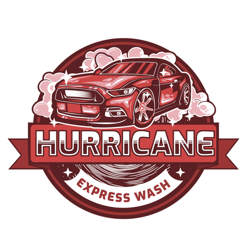 Carwash logo with the title 'Hurricane'