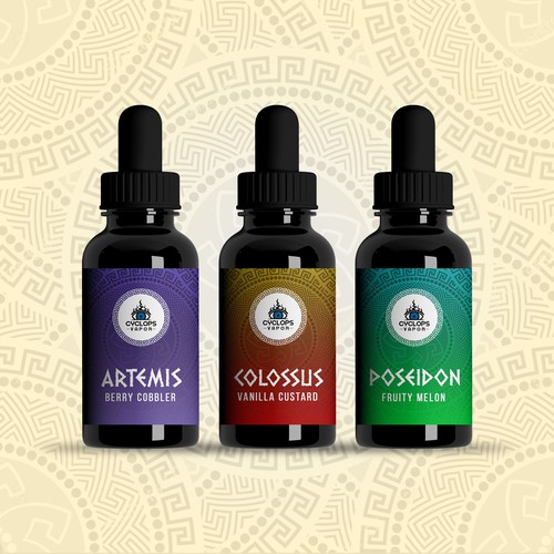 Water label with the title 'Cyclops Vapor'