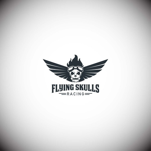 Rating logo with the title 'Logo Flying Skulls'