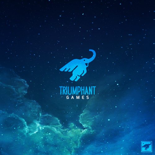 Video game logo with the title ' Triumphant Games'