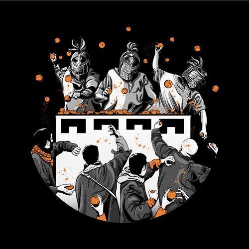 Battle design with the title 'Ivrea carnival italy battle'