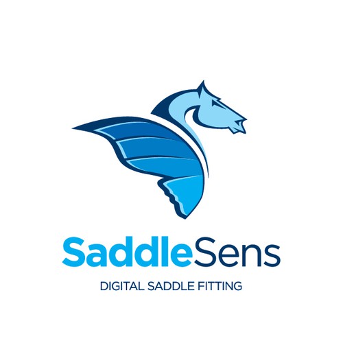 Horse head logo with the title 'Saddle Sens'