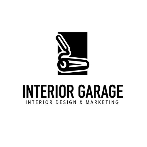 Home logo with the title 'minimalist logo design for interior garage'