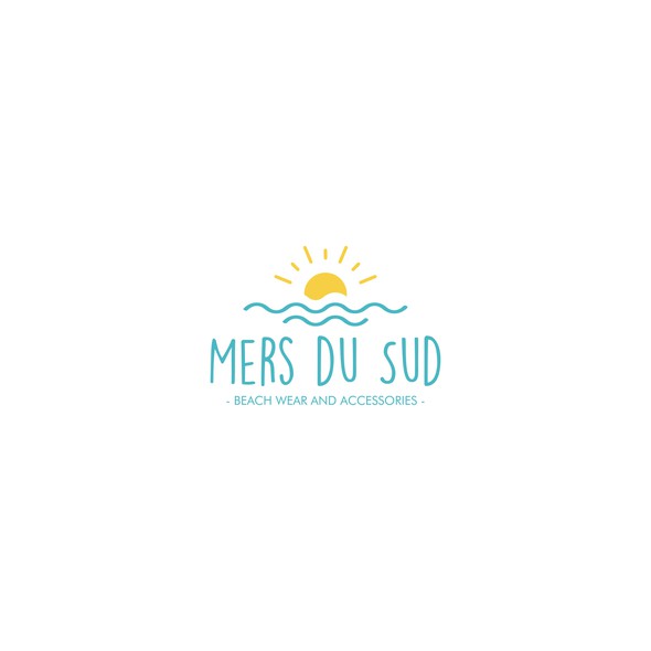 Blue and yellow logo with the title 'logo Mers du Sud'