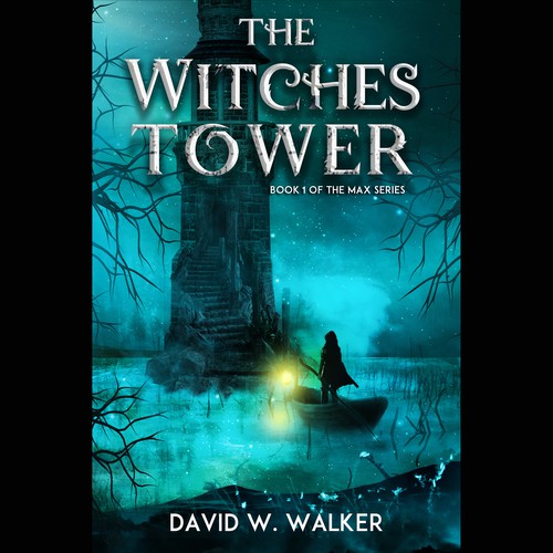 Tower design with the title 'Fantasy book cover'