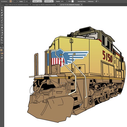Vector art t-shirt with the title 'Locomotive'