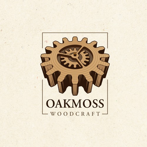 Woodcraft design with the title '"Oakmoss Woodcraft" Logo'